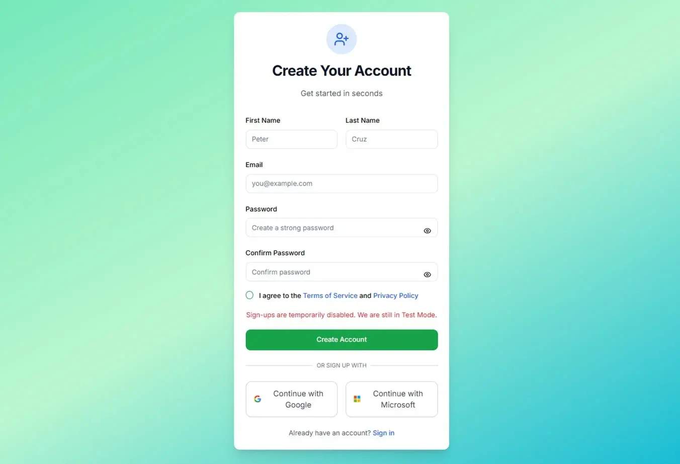 Sign Up Page - Modulon AI ChatBot Sign Up Page - Modulon AI ChatBot