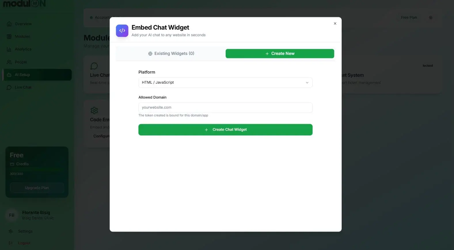 Embed Widget 1 - Modulon AI ChatBot Embed Widget 1 - Modulon AI ChatBot